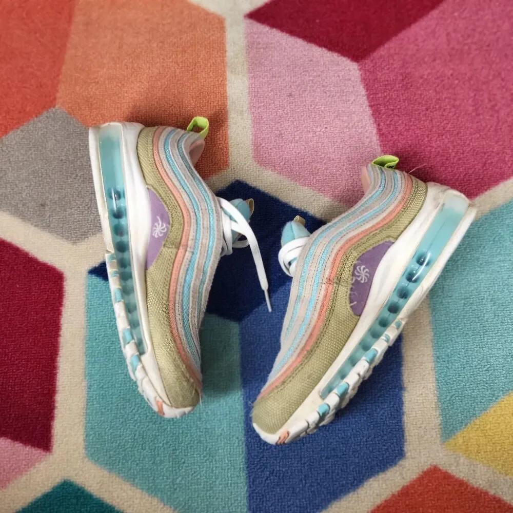 Nike Air Max 97 SE GS 'Sun‎ Club' Copa Wheat Grass DQ4126-400 Kid’s Size 4.5Y